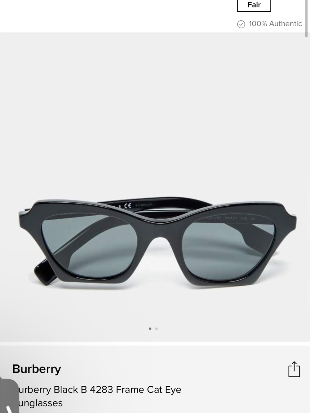 Burberry dark blue Cat-Eye Sunglasses with blue Lenses